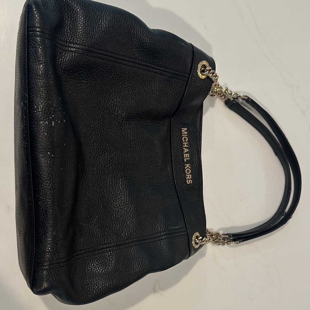 Michael Kors Black Shoulder Bag with Gold Chain